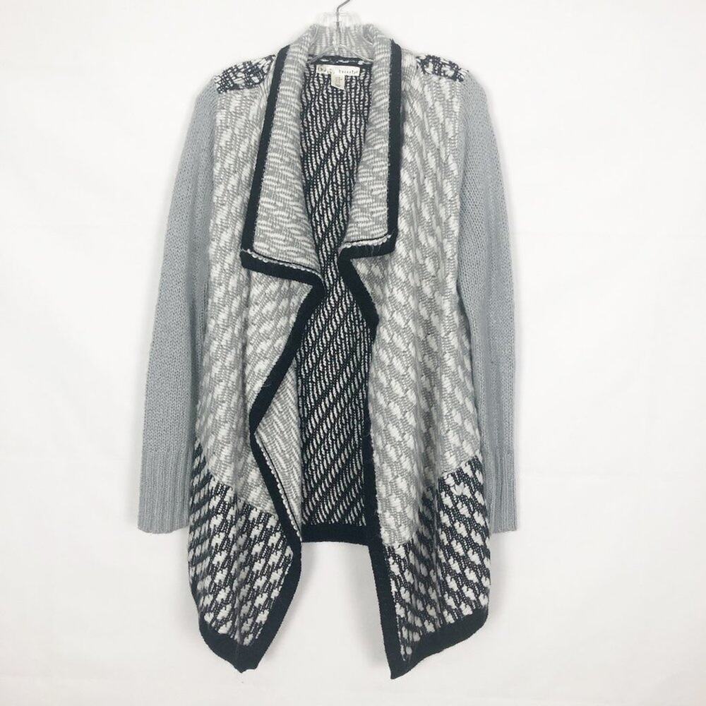 Kaisely Wool Blend Open Front Waterfall Cardigan Size Medium